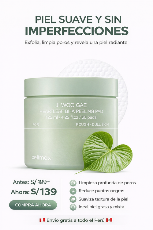 JI WOO GAE Original | Pads Exfoliantes BHA con Heartleaf – Piel Suave y Libre de Imperfecciones