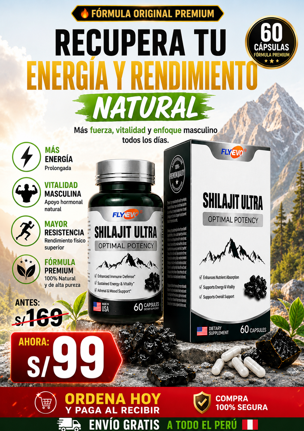 Shilajit Ultra Original | Energía, Fuerza y Vitalidad Masculina